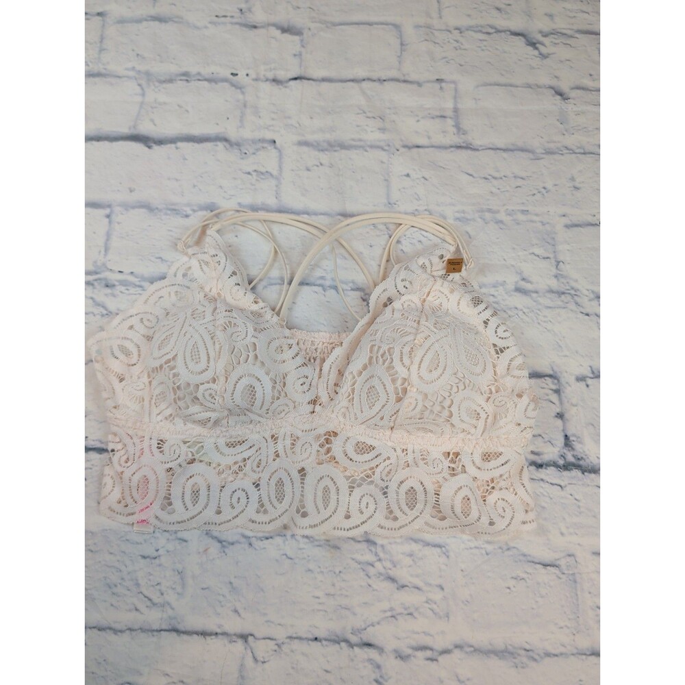 Victorias Secret Bralette Women’s Large White Cream Lace Feminine Beach  NWT